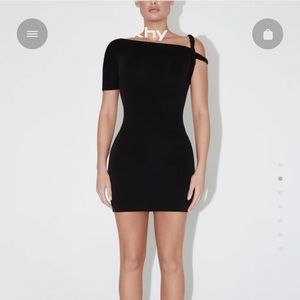 Sueded Stretch Twist Mini Dress - XS